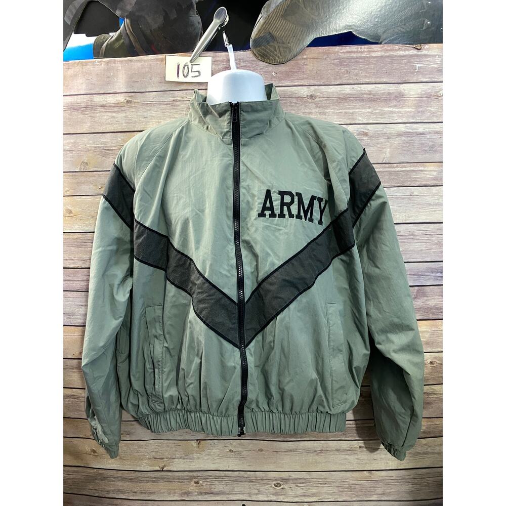 Army Jacket Men's Medium Gray Long Reflective Windbreaker 29x24 Military